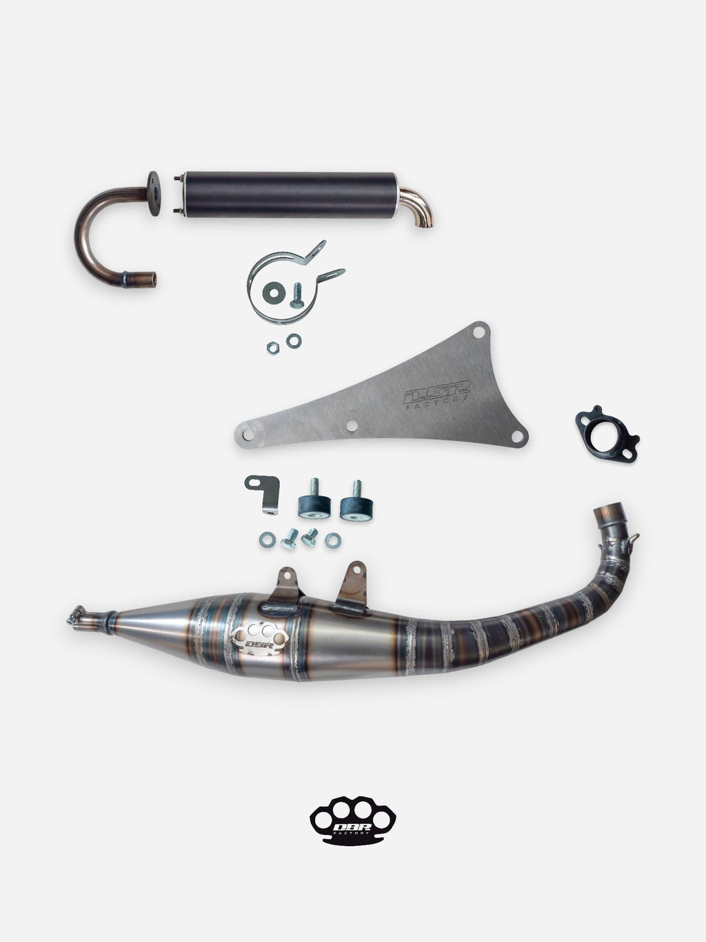 DBR Minarelli Horizontal Exhaust - 70cc Intermediate Pipe