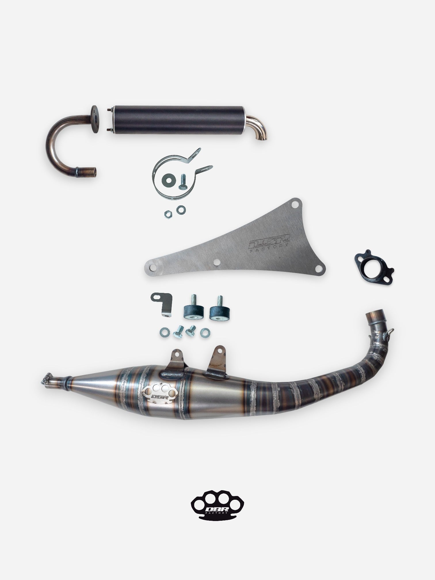 DBR Minarelli Horizontal Exhaust - 70cc Intermediate Pipe